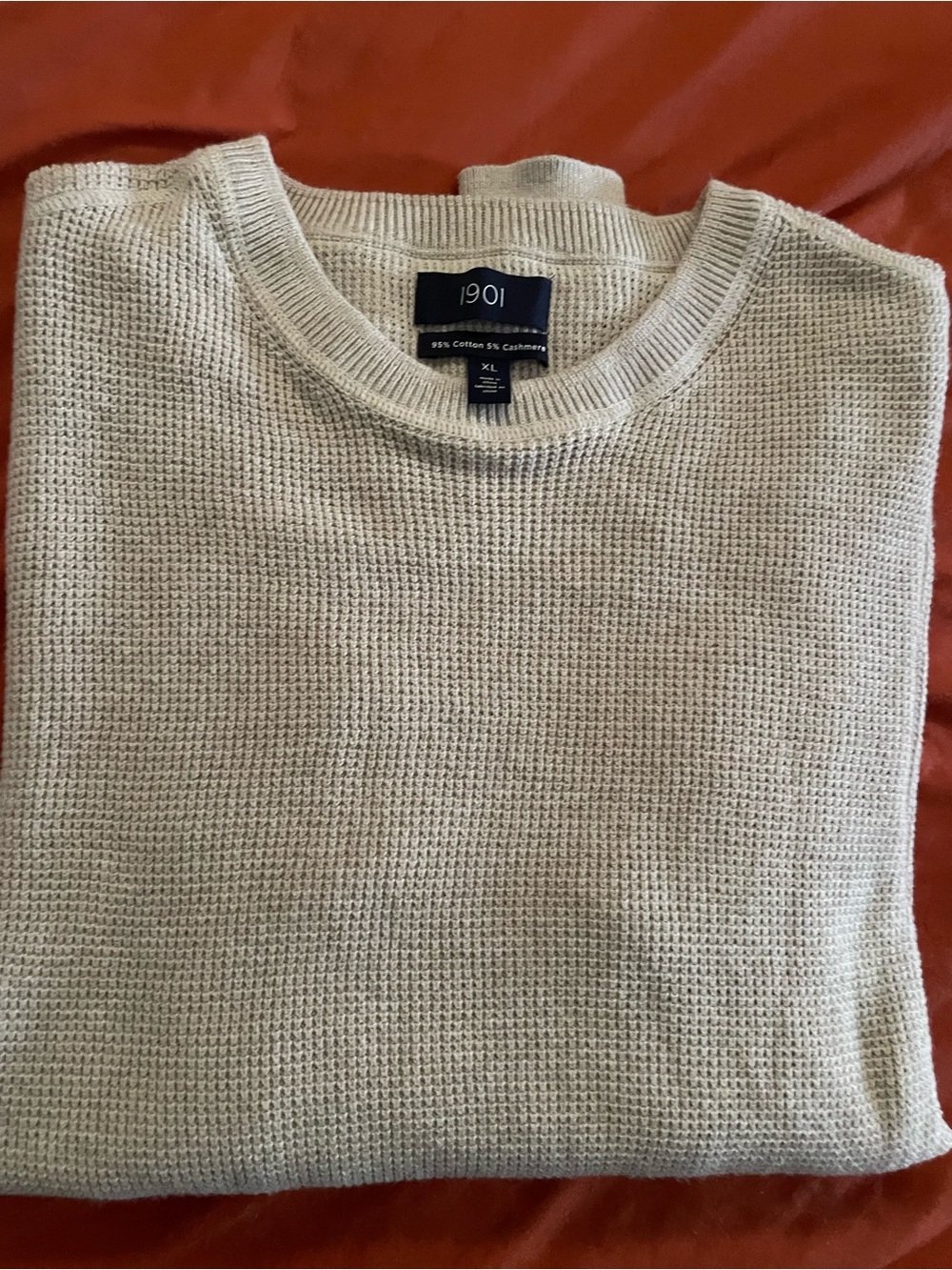 1901 Men's Crewneck Sweater - Cream Waffle Knit